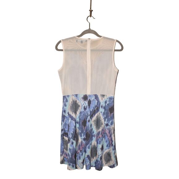 FOR LOVE &‎ LEMONS $198 Mesh Panel Sleeveless Mini Dress Blue Ikat XS - Picture 2 of 4